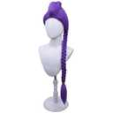 PATTNIUM Kids Purple Braided Wig for Girls Child Long Braid Purple Wig Cosplay Synthetic Wigs with Wig Cap (Purple)