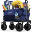 Beach Wagon with Big Balloon Wheels for Sand, 200L Large Collapsible Cart