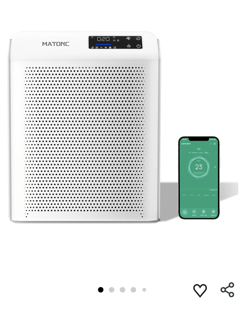 Air Purifiers for Home Bedroom Large Rooms, HEPA Smart Air Cleaner Covers up to 3500 ft², App Control, PM2.5 Display Air Quality,Sleep Mode,Auto Mode, HEPA Air Purifier for Pet Hair, Pollen and Dust