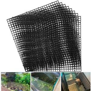 Egg Crate Plastic Aquarium Fish Tank Divider Filter Bottom Plastic Grid Fish Tank Isolation Board Egg Crate Tray((Black, 8pcs 11.8X11.8Inch with 0.35Inch Hole)