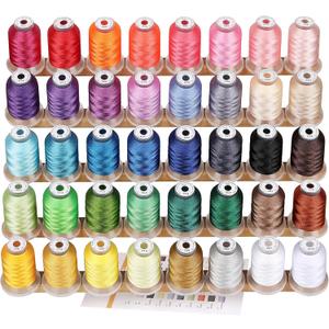 40 Spools Polyester Machine Embroidery Thread Kit 500M Colors Compatible with Brother Colors