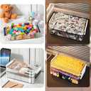 2 Pcs Plastic Portable Project Case, Clear Stackable Storage Boxes Organizer for A4 Files, Scrapbooks, Art Supplies (Blue Latch, Large)