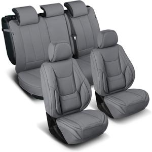 Coverland Premium Custom Fit Truck Car Seat Covers Full Set Seat Waterproof Airbag Compatible Non-Slip Seat Cover for Ford F150, F150 Lightning, F250 F350 F450 Super Duty, Dark Gray - X85
