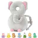JunNeng Baby Head Protector Backpack, Toddler Walking Fall Head Protection, Grey Elephant
