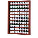 DisplayGifts 80 Golf Ball Display Case Cabinet Wall Rack Holder Solid Wood Frame with 98% UV Protection Lockable Acrylic Door, Wall Mounted or Stand Great Golfer's Gift
