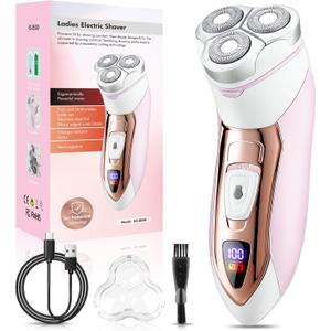 Electric Razors for Women,Rechargeable Shaver for Women,LED Display Wet & Dry Waterproof Electric Razors for Body Face Legs Underarms and Bikini Area,Pop-Up Trimmer Portable Travel Razor Pink