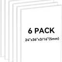 6PACK White Foam Board 24x36×3/16 inches,5MM Poster Board Foam Core Board for School Projects Crafting and Art Displays Durable Lightweight Easy to Cut Ideal for Framing and Sign Making