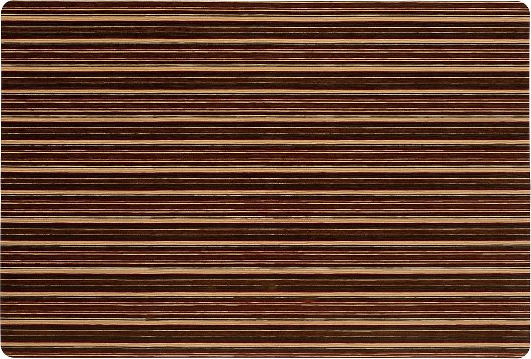 Town & Country Basics Smooth Step Striped Low Profile Utility Kitchen Mat, Machine Washable, with Non-Slip Backing, Brown/Beige, 24"x35"