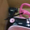 Umatoll 12V Electric Wiggle Car for Kids with Pedal, Display, Rechargeable Battery, LED Light, Bluetooth, Light-Up Wheels, Anti-Rollover, 2 Speeds, Ride on Toys, Birthday Gifts for Age 3+, 150Lbs, Pink