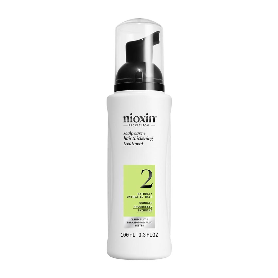Nioxin System 2 Scalp Care + Hair Thickening Leave-In Treatment, For Natural Hair with Progressed Thinning, Boost Hair Density Against Breakage with Niacinamide & Biotin (3.3 Fl Oz (Pack of 1))