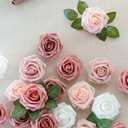 Ling's Moment Artificial Flowers, 25Pcs 3" Roses in Dusty Rose Shades, Realistic DIY Foam Floral Decor for Wedding Bouquets/Centerpieces, Outdoor Party Backdrops, Room/Table, and Garden/Pot Decoration