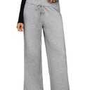 Herseas 2025 Fall Wide Leg Pants for Women Waistband Baggy Straight Sweatpants Loose Workout Pants Light Grey XL