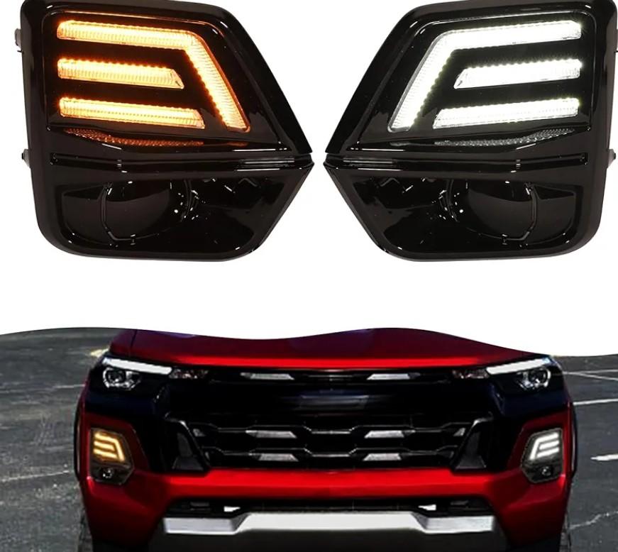 Led DRL Fog Lights For 2023-2025 2026 Chevrolet chevy Colorado WT LT Trail Boss Z71 Accessories Front Bumper Daytime Running Lights w Sequential Turn Signal (DRL2)