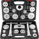 BILITOOLS Brake Caliper Compression Tool, 22-Piece Heavy Duty Disc Brake Caliper Piston Rewind Wind Back Tool with 18 Adapters