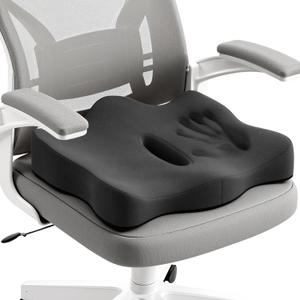 Seat Cushions for Office Chairs - Memory Foam Car Seat Cushion with Portable Travel Storage Bag, Coccyx Cushion for Tailbone Pain, 17.7 x 16 Inches (Black)