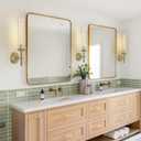 Brass Knurled Wall Sconce 20", Bathroom Wall Sconce Set of Two,Glass Tube Brass Sconces Wall Lighting,Bathroom Sconces Side of Mirror,Vanity Sconce Lights for Bath,Including E26 Light Bulbs