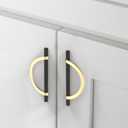 10 Pack Black Brushed Gold Cabinet Pulls 5 Inch(128MM) Hole Centers Kitchen Cabinet Handles Hardware Kitchen Handles for Cabinets Cupboard Handles Drawer Pulls
