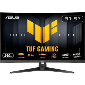 ASUS TUF Gaming Series 5 32” 1080P Curved Monitor (VG32VQM5AZ) - Full HD, 1500R, 240Hz, 0.5ms, Extreme Low Motion Blur Sync, FreeSync Premium, 120% sRGB, DisplayWidget