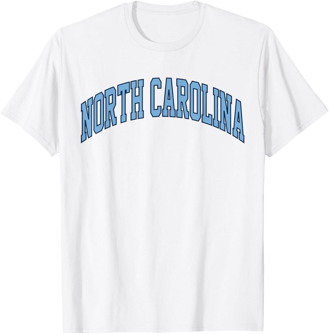 Retro North Carolina Souvenir Simple North Carolina Blue Tee T-Shirt Kids 12