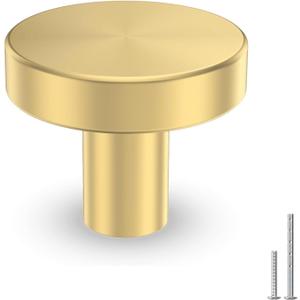 homdiy 20 Pack Gold Cabinet Knobs, Round Kitchen Drawer Knobs, Gold Knob for Cabinets, Metal Handles for Desk Drawers Cupboard
