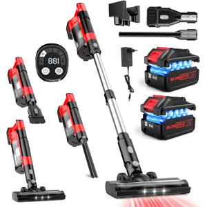 60kPa Cordless Vacuum Cleaner, 8000mAh Brushless Pet Vacuum, 6 in 1 Lightweight Stick Vacuum with 2L Dust Cup, 3 Suction Modes, 700W Portable Handheld Cordless Vacuum for Pet Hair/Hardwood Floor/Dorm