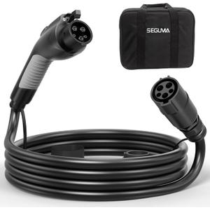 EV Charger Extension Cable, 21ft 50Amp J1772 Extension Cable Compatible with 110V-240V SAE J1772 EV Chargers, Suitable for J1772 EVs/PHEVs, Level 1/ Level 2 IP66 Car Charger Extension Cord with Bag (White)
