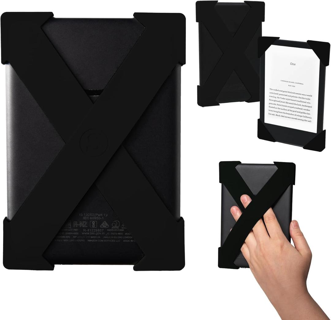Strapsicle Silicone Hand Strap  Kindle & Paperwhite (6) Gen 710, 6 Kobos  Medium  2-Pack  Black  Comfy Alternative to Case or Cover