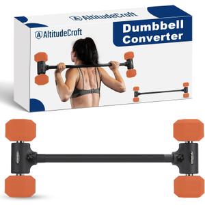 Dumbbell to Barbell Converter, Transform Dumbbells to Barbell Bar, Dumbbell Barbell Converter for Home Gym, Adjustable to 200 lb Capacity (Dumbbell Converter)