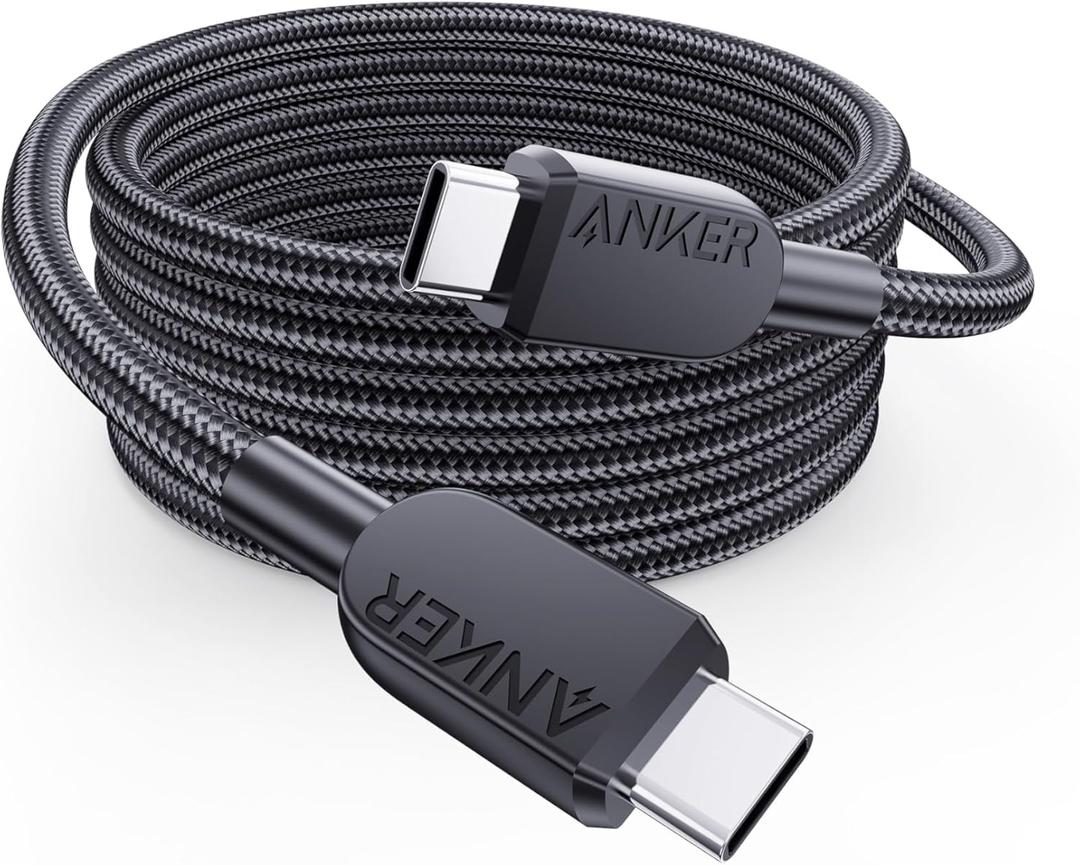 Anker USB C to USB C Cable (6FT),240W Type-C Fast Charging Cord for iPhone 17/16 Series,MacBook Pro 2020,iPad Air 4 and More (Black)