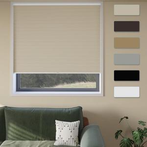 MYshade Cordless Cellular Window Shades No Tools No Drill Blackout Blinds for Indoor Windows Size 35" Wide X 72" Height Beige Room Darkening Window Blinds for Bedroom, Bathroom, Kitchen, Living Room