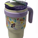 REDUCE 14 Oz Coldee Kids Tumbler with Lid and Straw - Coldee Insulated Travel Mug - Spill-Proof, Sweatproof Stainless Steel, BPA-Free - Includes Handle, Reusable Silicone Straw - Pink Mermaid