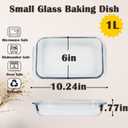 Small Glass Baking Dish for Oven, 1L Casserole Dishes for Oven, 10x6 Glass Baking Pan
