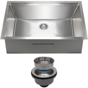 30 Inch Undermount Kitchen Sink  11 Gauge (3mm) Stainless Steel, Single Bowl with Integrated Ledge, Superior Drain Design (30" x 19" x 10" Undermount Sink Only)