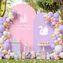 Arch Backdrop Cover Set of 2 Pink Purple Double-Sided Wedding Arch Covers Spandex Backdrop Stand Cover for Birthday Party Bridal Baby Shower Banquet Decoration 6FT 7.2FT