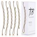 TSB Maha No.4 Bronze Bob Pins Set of 50 2.0 Inch Curved Bobby Pins for a Great Fit 3X Retention, Secure Grip for Buns, Hair and More