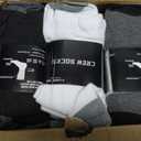 LITERRA 30 Pairs Men's Breathable Crew Socks Soft Casual Comfort, Everyday Length Size 13-15, Black White Grey Bulk Pack (XL)