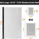 Secopad Window Screen and Screen Door Mesh Repair Kit, Black, 39in x 78in | Replacement Tools Kit, Easy to Install, Extra Large, Durable Fiberglass, Pet and Kid Friendly, For Window Door Patio & Porch