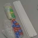 6 Pcs 15" x 2" Magnetic Display Board Souvenir Bulletin Board Strip Set with 48 Pcs Colorful Magnet for Office Home Wall Display Notes, Photos(White)