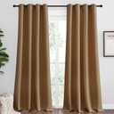 NICETOWN Sleek Blackout Curtains 96 inches Length for Windows, Noise Reducing and Block Draft Panels for Door Doorway Laundry Office Luxury Decor Theme (2 Panels, Gold Brown, W55 x L96 -Inch)