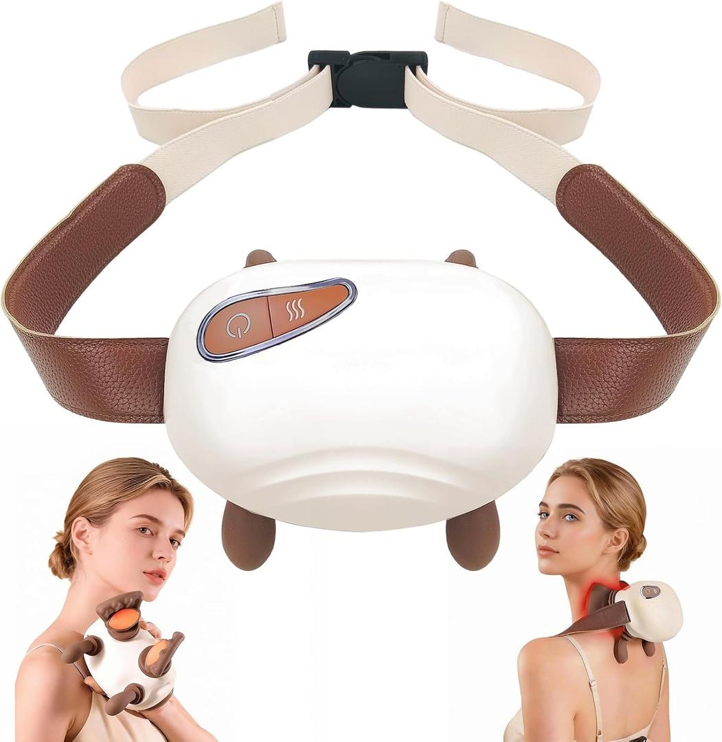 Neck and Shoulder Massager with Hands,Wireless Portable Deep Tissue Massage for Neck, 4D Bionic Real Touch Shiatsu Hand Massager, Rechargeable Cervical Electric Massager for Home Office