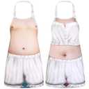 Hillban 2 Pack Funny Apron Creative Cooking Apron with Adjustable Waist Ties Holiday Aprons for Party Men Women (Big Belly Theme)