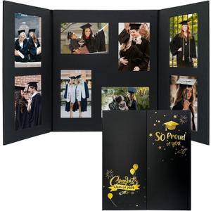 GMFrames Graduation Picture Frame Photo Display Board Class of 2026 Multi 4"x6" Memory Portfolio Album for Senior High School, College or University Graduation Photographs Black