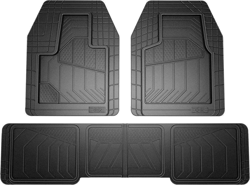 Dickies 5-Piece Maximum Coverage Floor Mats, All-Weather Mats for Cars, Trucks, SUVs — Black