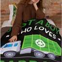 Just A Boy Who Loves Garbage Trucks Blanket Gifts for Garbage Truck Lover 40 x 50 Inch for Kid,Garbage Truck Fannel Fleece Throw Blanket Super Soft Throws Blanket for Bed Couch Sofa