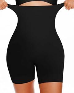 BESTENA Shapewear Shorts, High Waisted Shapewear for Women Tummy Control, Seamless Body Shaper Shorts Thigh Slimmer, Anti-Chafing Under Shorts Black, Medium