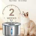 NPET Stainless Steel Cat Water Fountain, 1Gallon/135oz Automatic Pet Drinking Fountain Dog Water Dispenser with 4 Replacement Filters for Cats Indoor