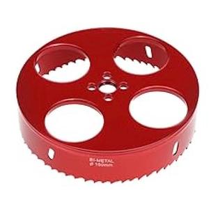 QWORK® Hole Saw 150 mm, HSS M42 Bi-Metal Hole Saw, with Hex Shank and Drill Bit for Aluminium, Iron and Wood