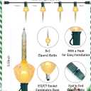 8.8Ft Vintage Christmas Bubble Lights, Outdoor Tree Lights with 10 Gold Glitter Bulbs, C7/E12 Candelabra Base, 5W String Lights with Gold Liquid Great for Indoor Xmas Celebrations Decorations (Clear/Golden Onion)