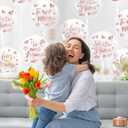 CNhoqc Mothers Day Bobo Balloons - 20Pcs Feliz Dia Mam Transparent Bobo Balloons 16Pcs Rose Gold Sticker Decals Set Moms Birthday Anniversary Home Party Decorations Supplies Bridal Shower Wedding
