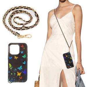 TiMOVO for iPhone 16 Pro Case with Strap, Soft TPU Translucent Shockproof Smartphone Cover with Removable Crossbody Lanyard, Coal Black